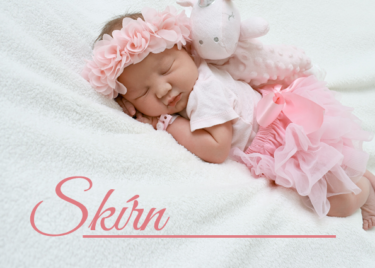 Example of Card design for Skrín showing a baby